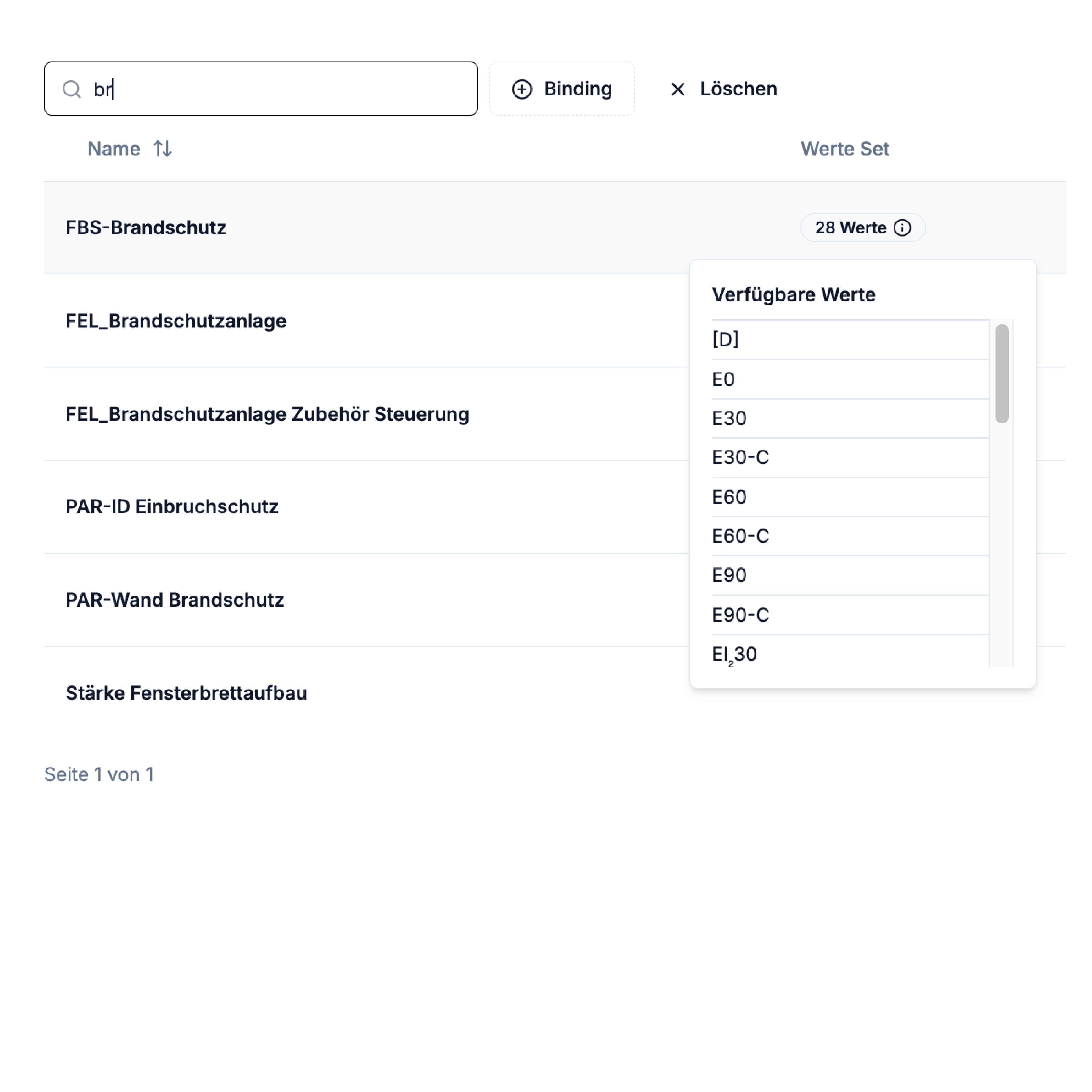 Parameter & Wertedatenbank